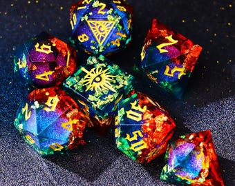 Mystery Liquid Core DnD Dice Set for Magic Game, Full Dungeons and Dragons Dice Set for DnD Gifts, Resin Galaxy Dnd Mystery Dice Set