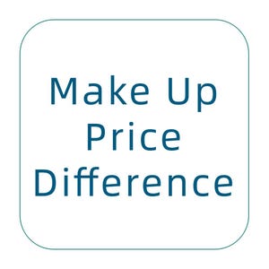 May include: A square graphic with rounded corners featuring a thin teal border. The text "Make Up Price Difference" is printed in dark blue, sans-serif capital and lowercase letters, centered against a plain white background.