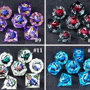 Unique Dark Moon Dungeons and Dragons DnD Dice Set for RPG, Unique Liquid Core Dice Set for Gifts, Full Resin Liquid Core D&D Dice Set image 11