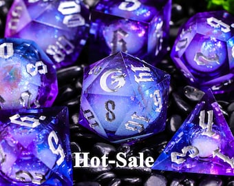 Bright star dnd Dice set, Superior quality dice sets with classic colours, highly recommended Liquid Core DnD Dice Set for RPG, dnd gifts D6