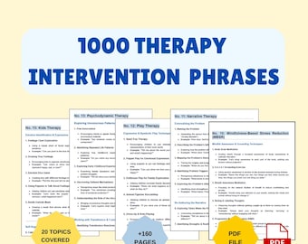 1000 Therapy Intervention Phrases, Cbt, Dbt, Act (pdf)