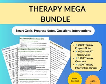 Therapy Mega Bundle: Goals, Questions, Notes, Interventions (Digital Download)