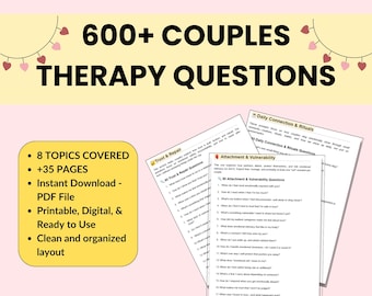 Preguntas de terapia de pareja: Manual de relaciones (Descarga PDF, más de 600 indicaciones)