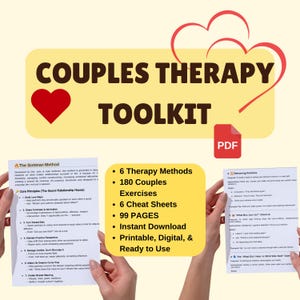 Couples Therapy Bundle, Couple Therapy Cheat Sheets, Couple Therapy Workbook, Relationship Therapist Tools,Gottman EFT CBT Therapy Exercises