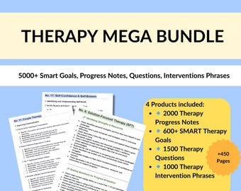 Therapy Mega Bundle: 5000+ Progress Notes, Goals, Interventions (Digital Download)