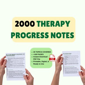 2000 Therapy Progress Note Templates: Therapist Resource (Digital Download)