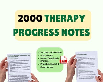 2000 modèles de notes d'évolution de la thérapie : ressource pour thérapeutes (téléchargement numérique)