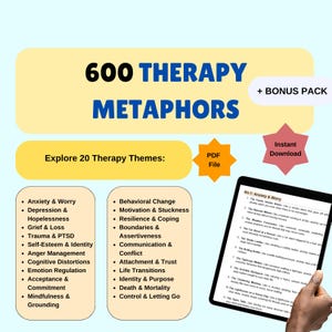 Therapy Metaphors Bundle: 600+ Mental Health Resources (PDF)