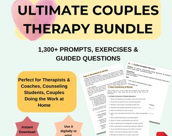 Couples Therapy Bundle: 1300+ Prompts, Exercises & Interventions (Printable PDF + Digital Download