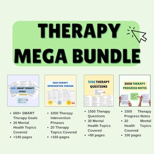 Therapy Mega Bundle: 5000+ Questions, Notes, Goals, Interventions (Digital Download)