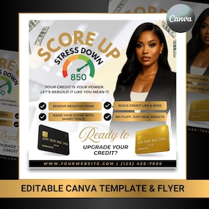 Editable Credit Repair Flyer Template: Canva Design for Social Media