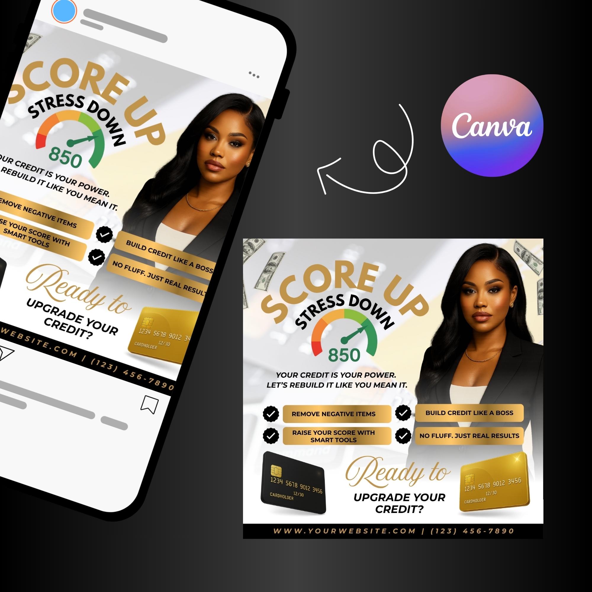 Editable Credit Repair Flyer Template: Canva Design for Social Media - Etsy