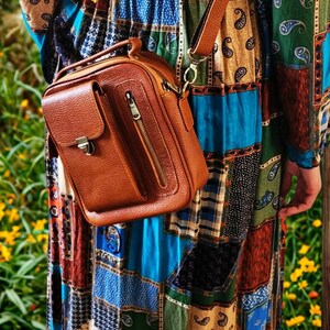 Handgefertigte Boho Leder Messenger Tasche
