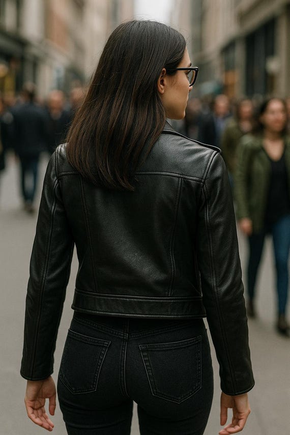 Original Design Lederjacke für Damen, Damen Echtlederjacke, Damen