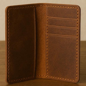 vertikale Lederbrieftasche, handgemachte Lederbrieftasche, Herrenleder Doppelfalte, Lederbrieftasche für Männer, schlanke vertikale Brieftasche, echte Lederbrieftasche