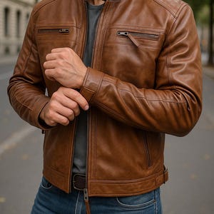 biker leather jacket, men leather jacket, motorcycle jacket, Cafe racer jacket, vintage leather jacket, black leather jacket,