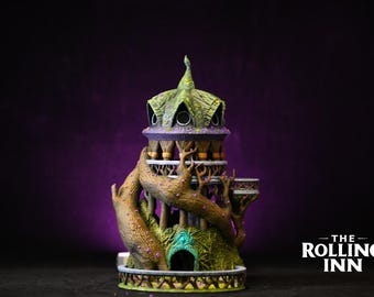 Druid Dice Tower | Hand-Painted RPG Dice Roller | Fantasy Tabletop Accessory