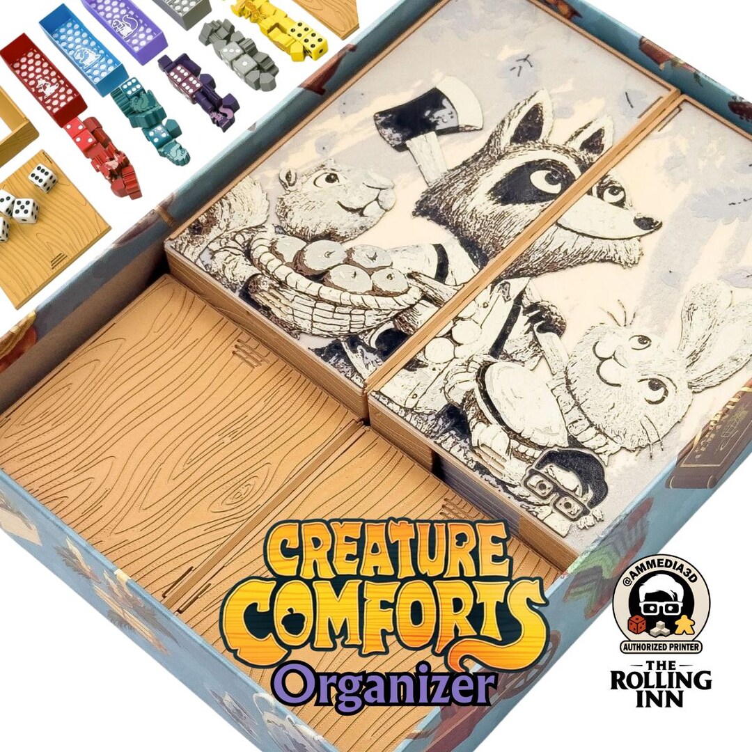 Creature Comforts Insert | Board Game Organizer | Fits Sleeved Cards - Etsy