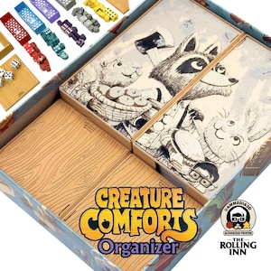 Creature Comforts Insert | Board Game Organizer | Fits Sleeved Cards