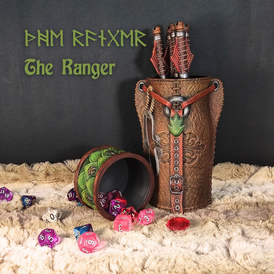 Ranger Dice Mug | Hand Painted DND Dice Cup, Can Holder or Dice Tower ...