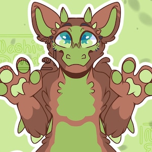 Kiwi Dutch Angel Dragon Fursona Adopt: Hand-Drawn Anthro Reference Sheet