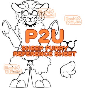 Sheep Fursona reference sheet Base | Furry line art & base