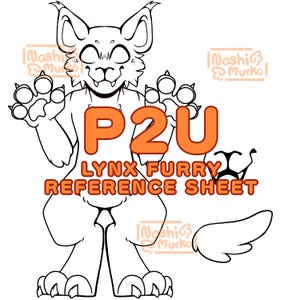 Lynx | Feline Fursona reference sheet Base | Furry line art & base
