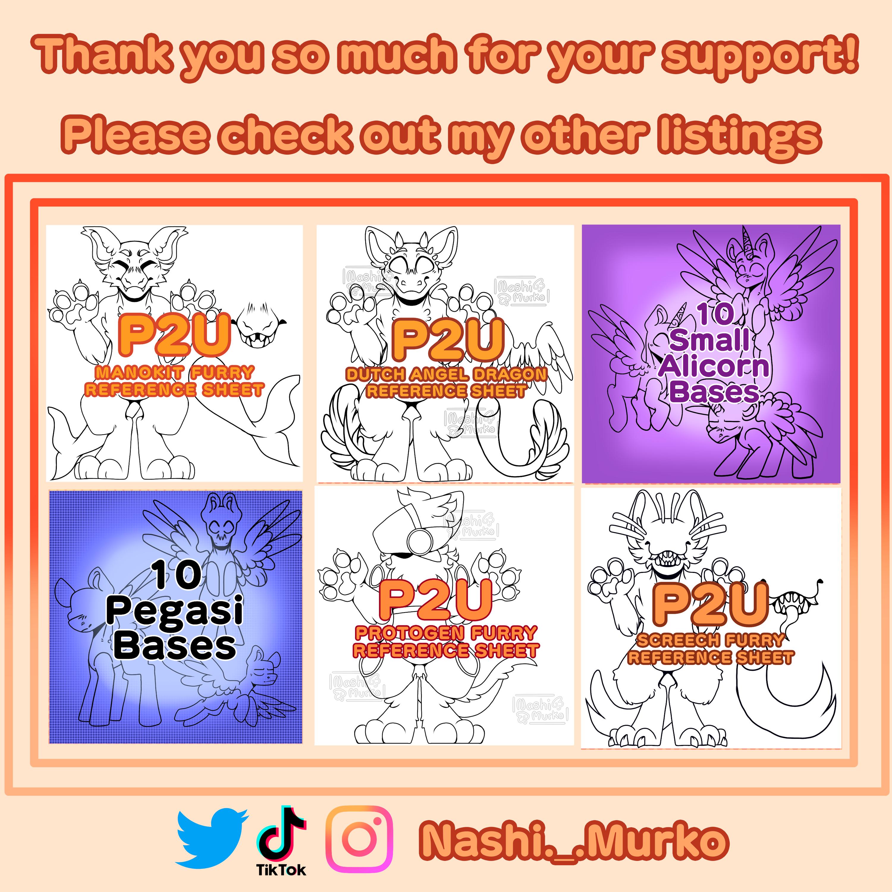 Tiger Fursona Reference Sheet Base | Furry Line Art & Base - Etsy