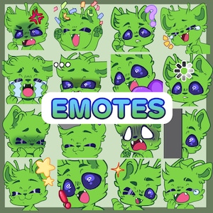 16 Emotes (Twitch/Discord )- Alien Katze Emote Bundle Pack