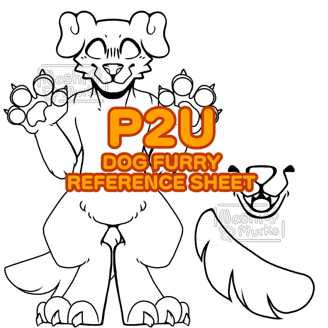 Dog Fursona Reference Sheet Base | Furry Line Art & Base - Etsy