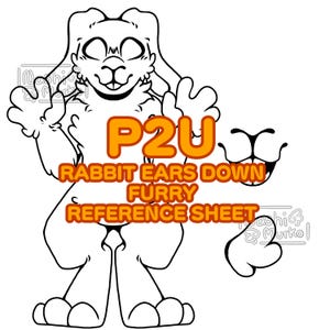 Rabbit Ears Down Fursona reference sheet Base | Furry line art & base
