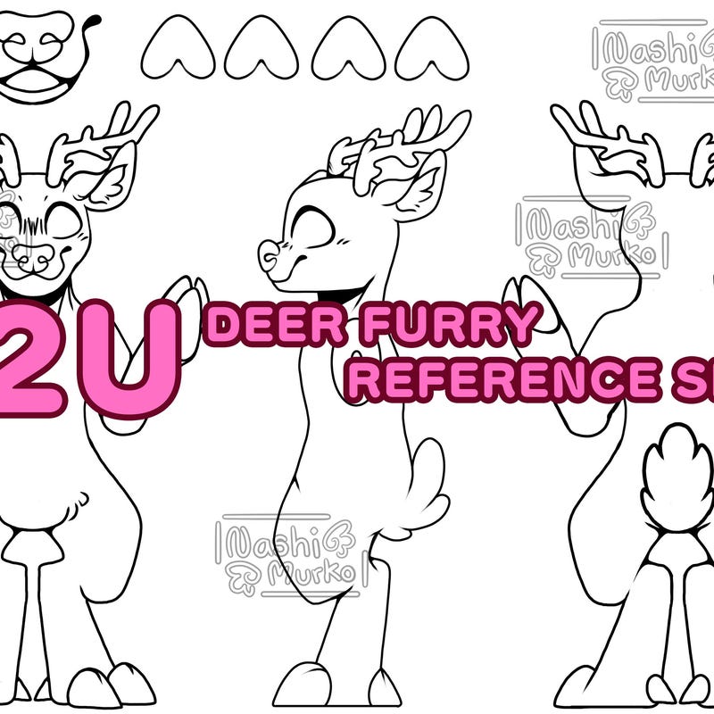 Sticker Base Ref Furry Deer Ref Base - Etsy