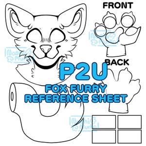 Fox Partial Fursona reference sheet Base | Furry line art & base