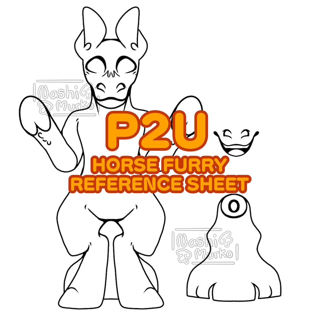 Horse Fursona Reference Sheet Base | Furry Line Art & Base - Etsy
