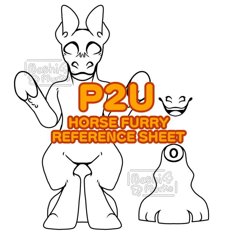 Horse Fursona Reference Sheet Base | Furry Line Art & Base - Etsy