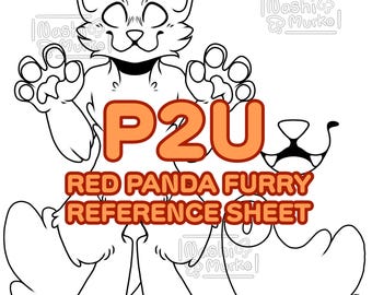 Red Panda Fursona reference sheet Base | Furry line art & base