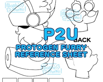 Arkusz referencyjny Protogen Partial Fursona Podstawa | Grafika i podstawa futrzana
