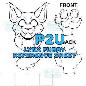 Lynx | Feline Partial Fursona reference sheet Base | Furry line art & base