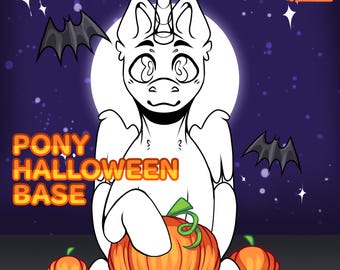 Halloween Pony Base: Line Art Template (PSD)