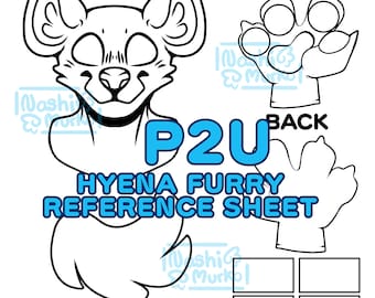 Hyena's | Referentieblad Yeen Partial Fursona Basis | Harige lijntekeningen en basis