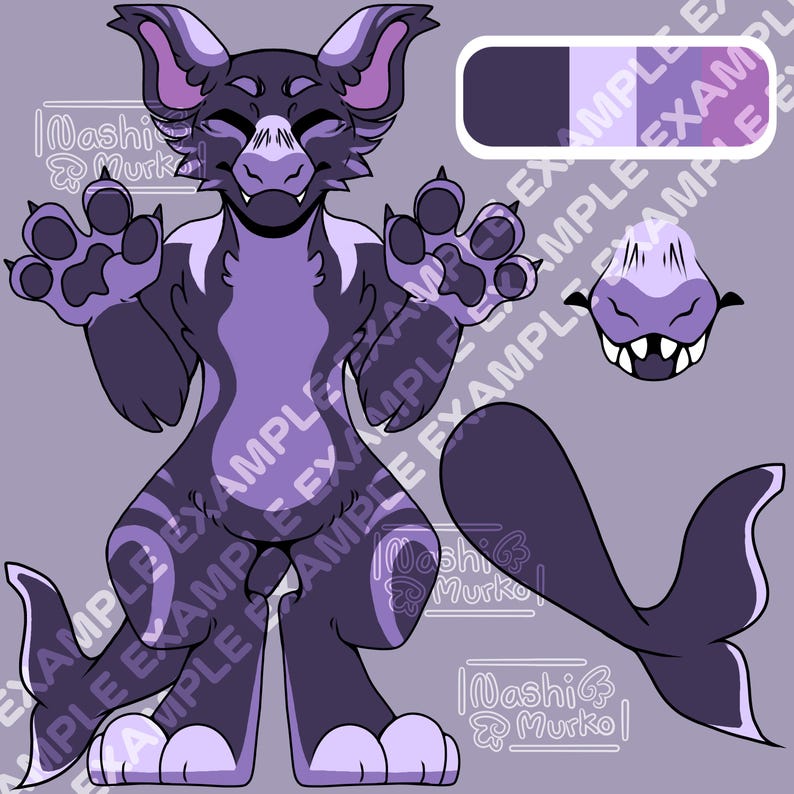 Manokit 3 Sided Fursona Reference Sheet Base | Furry Line Art & Base - Etsy