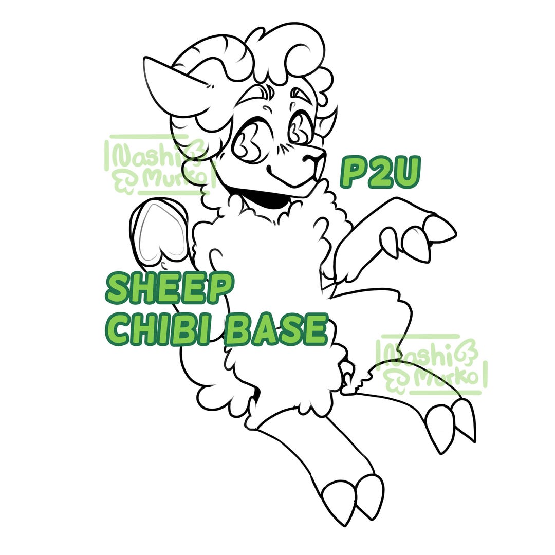 Sheep Chibi Fursona Reference Sheet Base | Furry Line Art & Base - Etsy UK