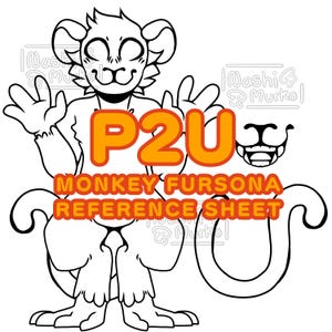 Monkey Fursona reference sheet Base | Furry line art & base
