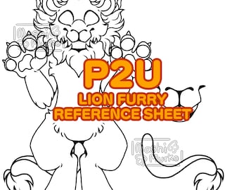 Hoja de referencia de Lion Fursona Base / Arte lineal y base furry