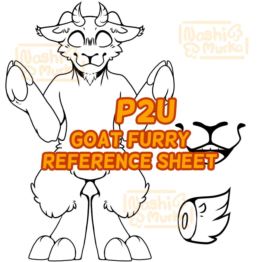 Goat Fursona Reference Sheet Base | Furry Line Art & Base - Etsy