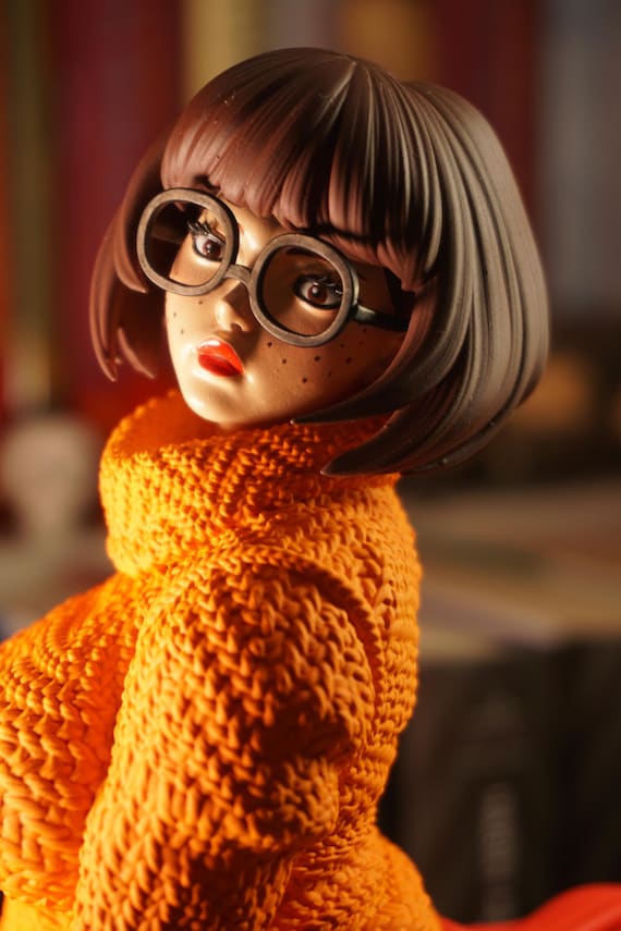 Velma Inspired Resin Statue Hand Painted Cartoon Collectible Figure