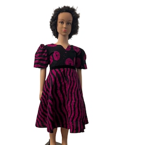African Ankara Girls Afro Sunshine Ball Dress