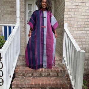 African Traditional Woven Aso-Oke/Kente Kimono Throw