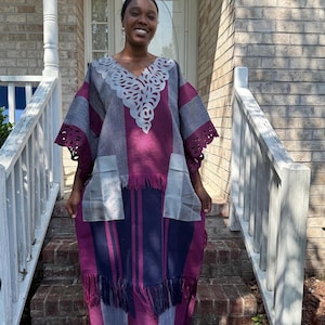Unique African Traditional Woven  Aso-Oke/Kente  Bubu Maxi Dress