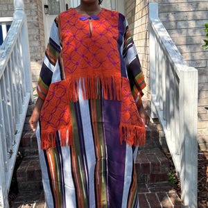 Special African Traditional Woven Aso-Oke/Kente  Bubu Maxi Dress